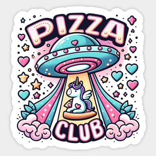 Funny Pizza Unicorn Ufo Sticker